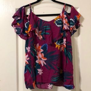 Old Navy Tropical off the shoulder top size XL